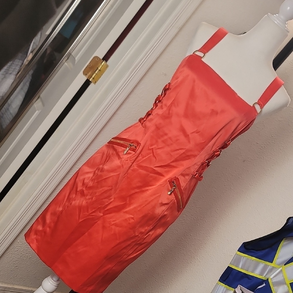 Cache Vibrant Orange Mini Dress